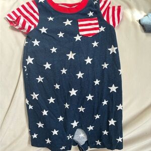 Starry Blue and Red Baby Romper